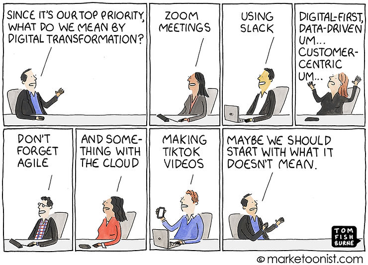 marketoonist - Tom Fishburne beschreibt Digitalisierung schrecklich witzig